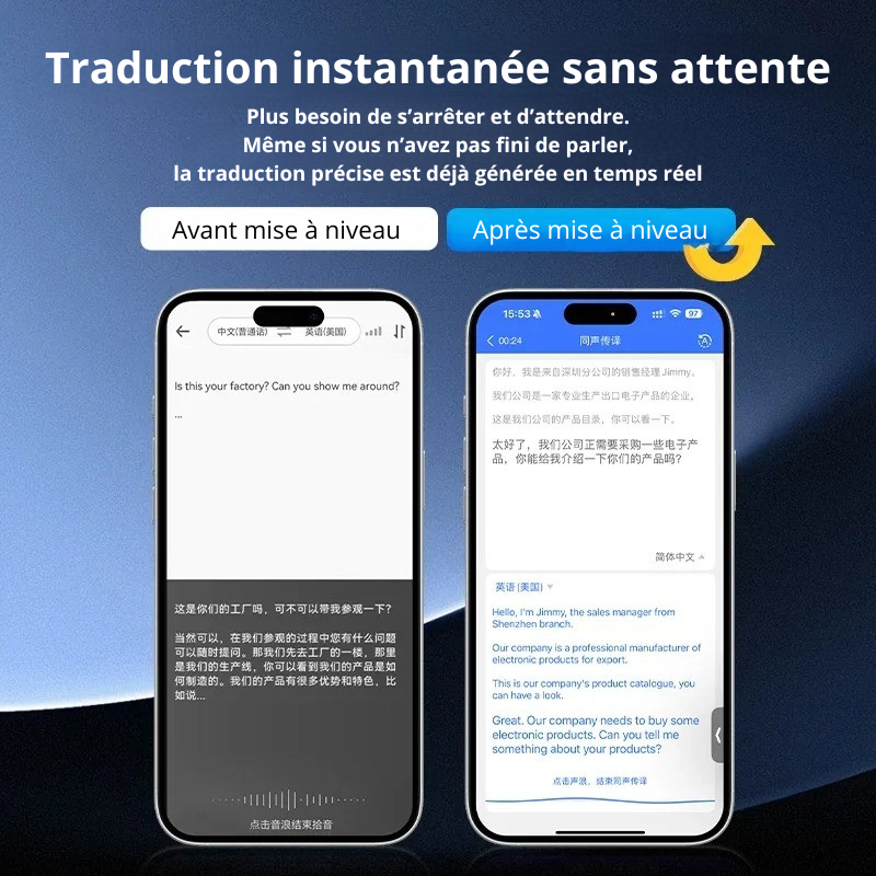 Traducteur vocal IA T1 – Instantané & sans internet