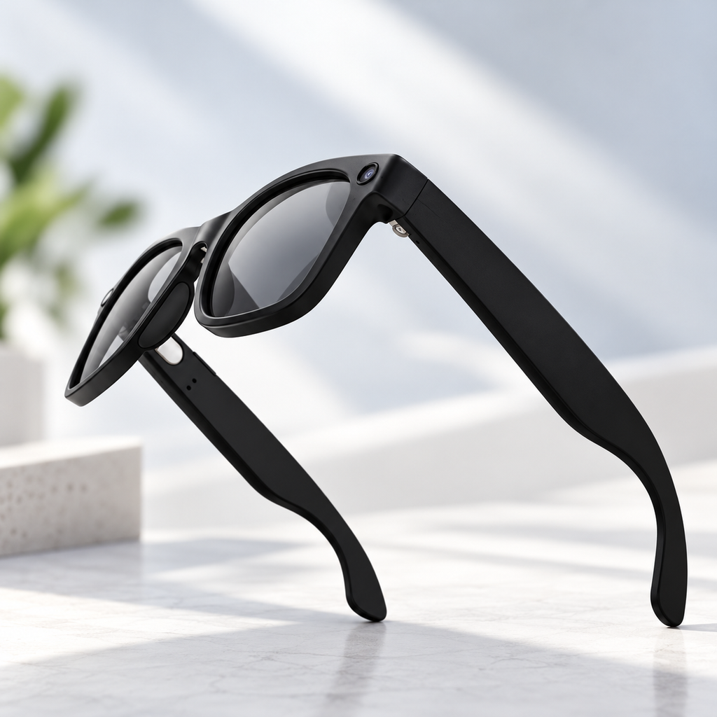 Vue de profil des lunettes connectées MT5 Ultra avec branches noires