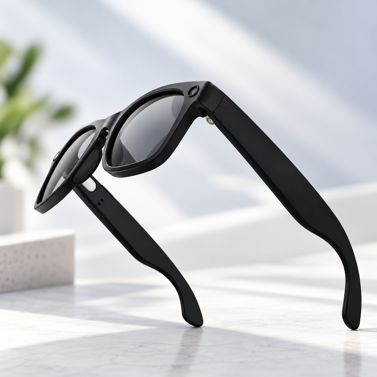 Vue de profil des lunettes connectées MT5 Ultra avec branches noires