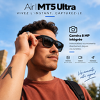 Lunettes IA Air MT5 Ultra avec caméra 8 MP intégrée pour photos et vidéos