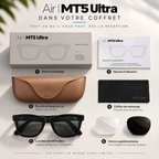 Contenu du coffret des lunettes IA Air MT5 Ultra avec étui de charge et accessoires