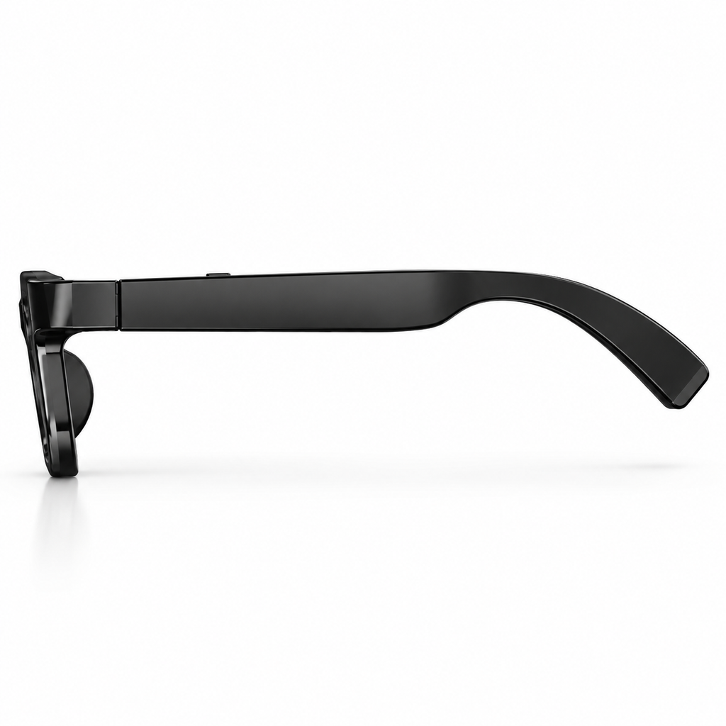 Profil des lunettes IA Vision G600 Pro montrant la branche noire et la monture