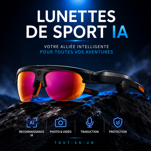 Lunettes de sport IA Pulse S100 avec caméra et traduction