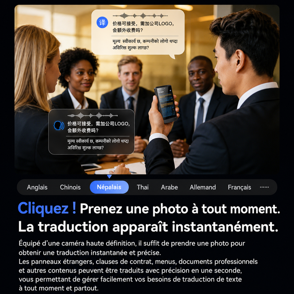Traducteur IA M90 Pro avec traduction instantanée multilingue