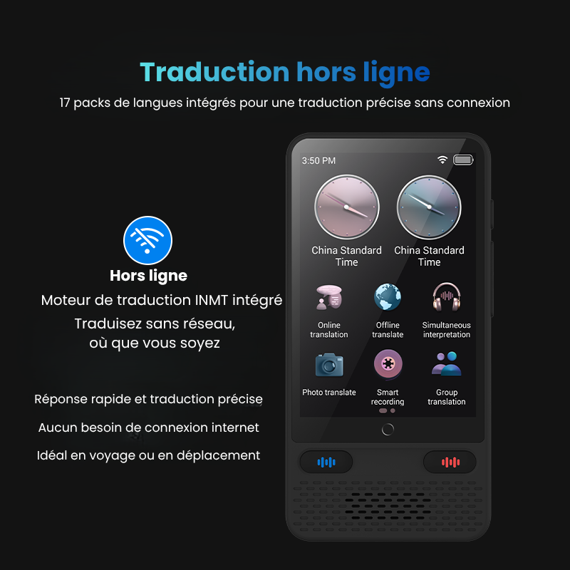 Traducteur IA S85 avec traduction vocale instantanée multilingue