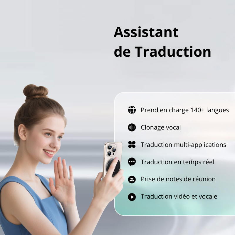 Traducteur IA X5 avec traduction vocale instantanée multilingue