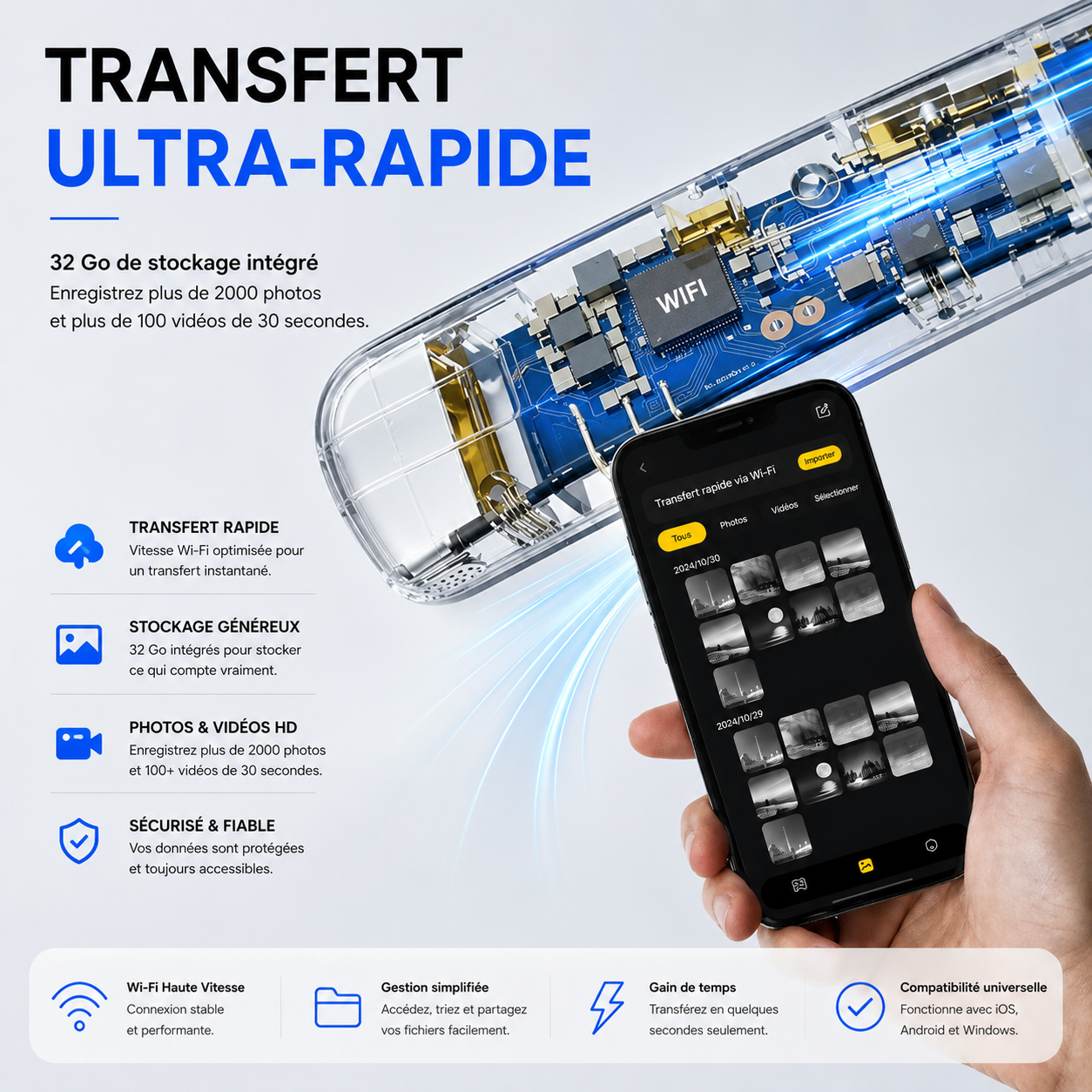 Lunettes Traductrices AI & Caméra | Vision G600 Pro